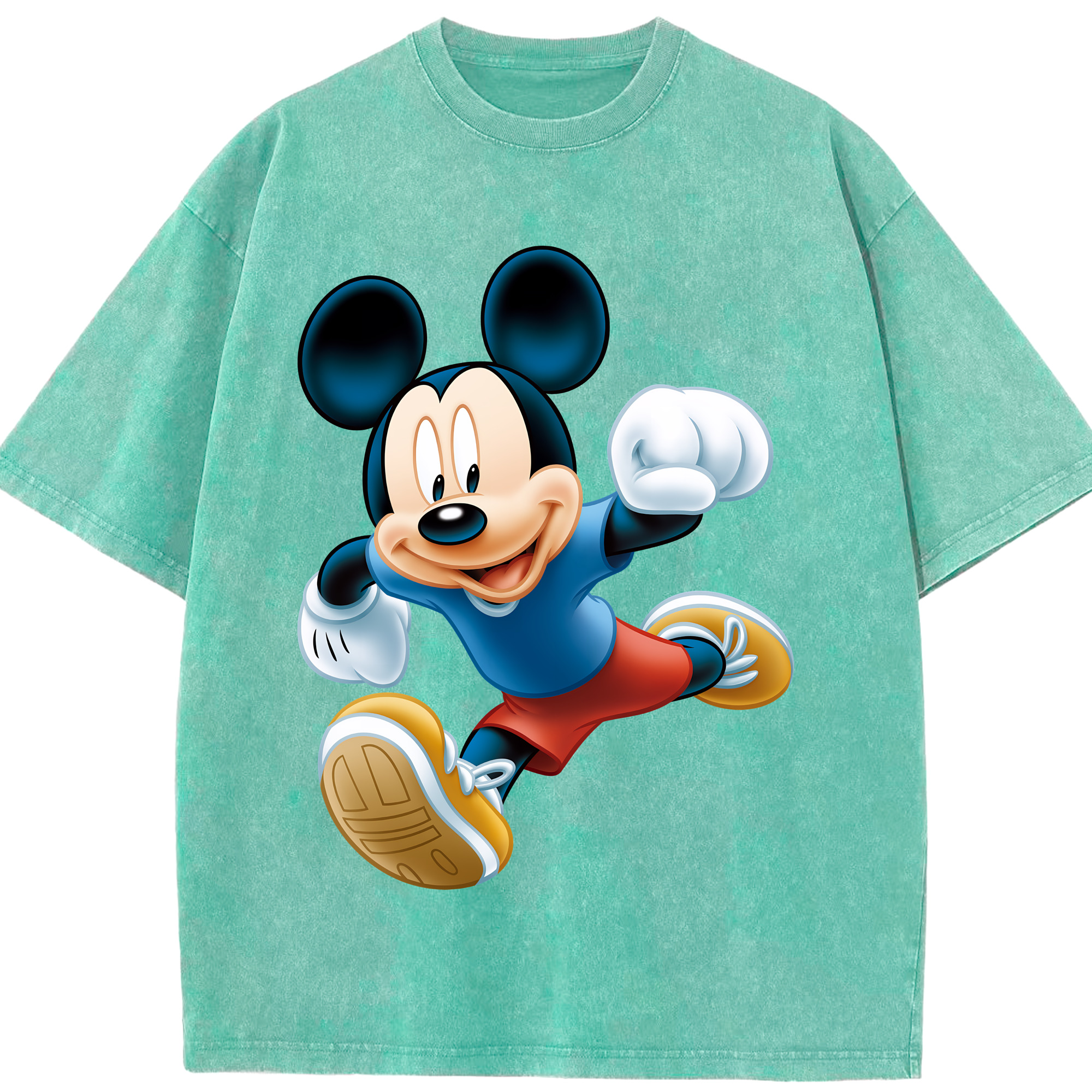 （画像用） ミッキーマウス Mickey Mouse 綿100% ヴィンテージ風 半袖Tシャツ（フロントプリント）